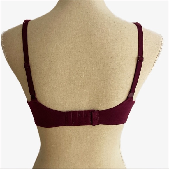 Victoria’s Secret Body by Victoria Lined Demi Bra Size 32DD Maroon Lace Beige - Picture 6 of 8